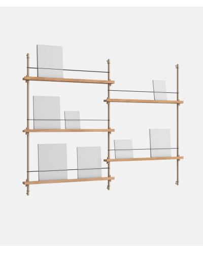 Magazine Shelving - MS.115.2 -  Oak and Warm Grey - Moebe